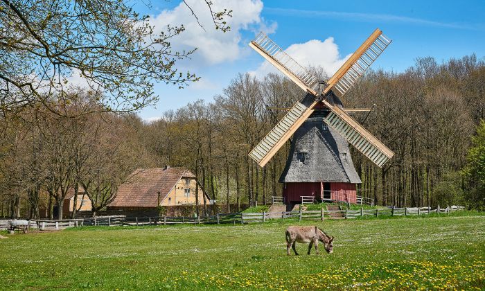 In einem Freilichtmuseum können Groß und Klein erleben, wie in früheren Zeiten gelebt wurde. © Hans-Theo Gerhards/LVR-Freilichtmuseum Kommern